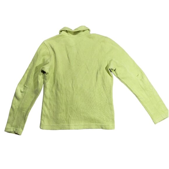Y2K Lime Green Zip Up Cardigan Sweater Lady Hathaway Size Small - Picture 2 of 6